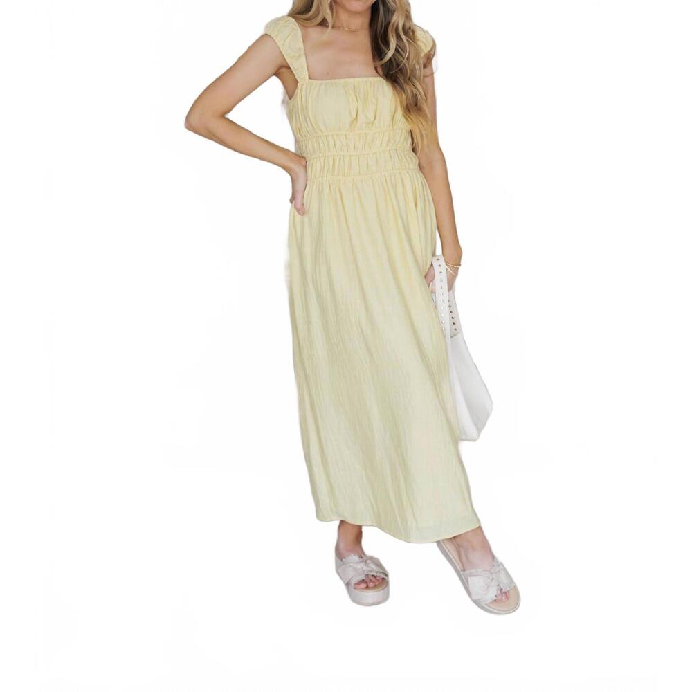 NEW SUNDAY EDITION joy dress in buttery yellow